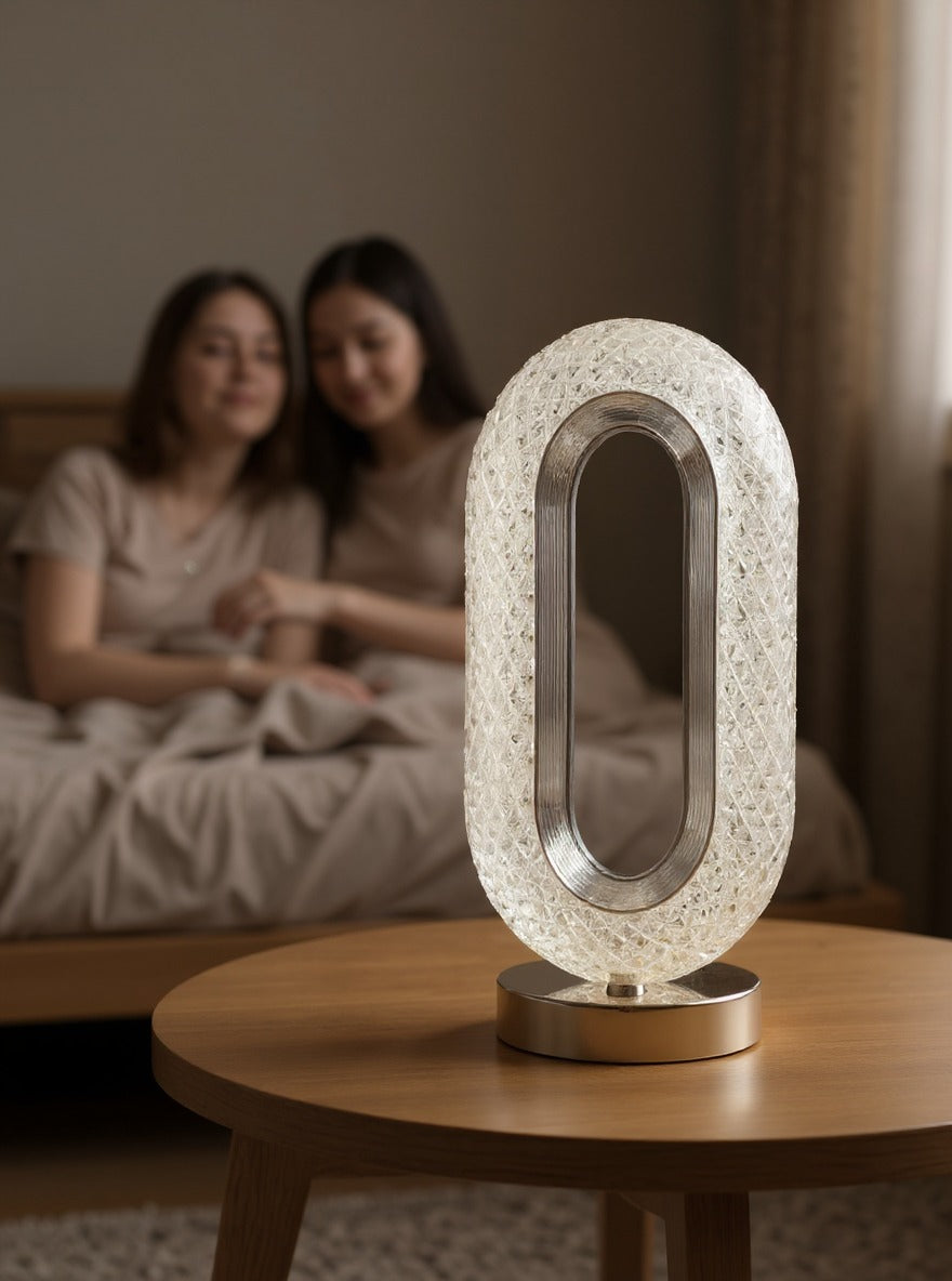 Oval Crystal Table Lamp – USB Rechargeable by Janorify