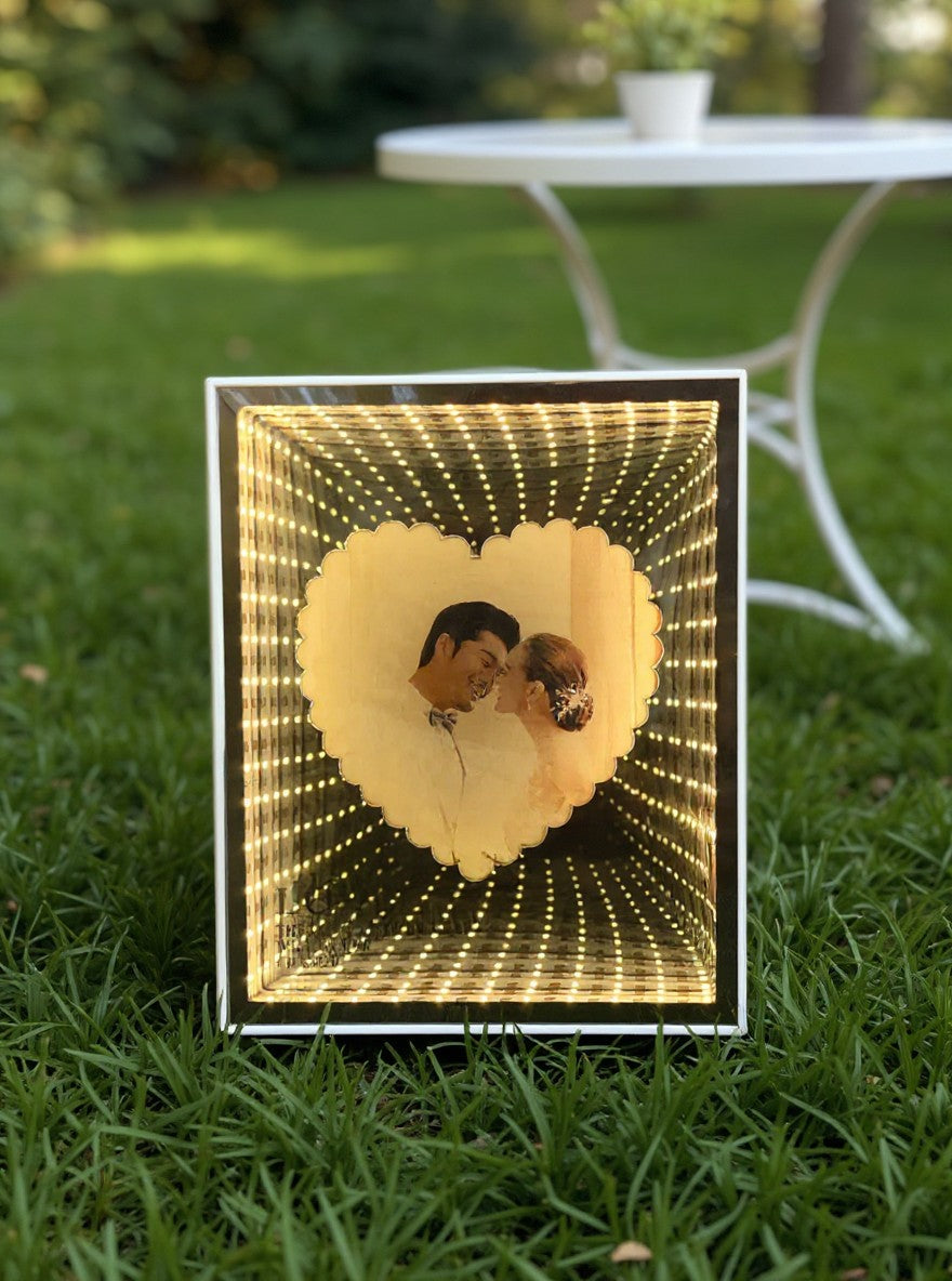 Shimmering LED Mirror Frame – Perfect for Home &amp; Wedding Décor!