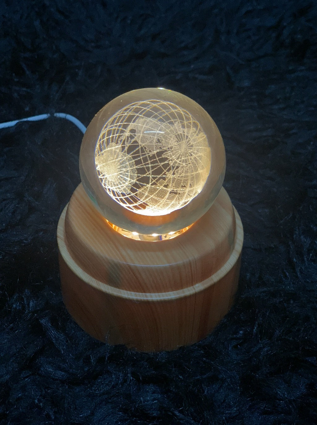 Rotating 3D Galaxy Crystal Ball with LED Light