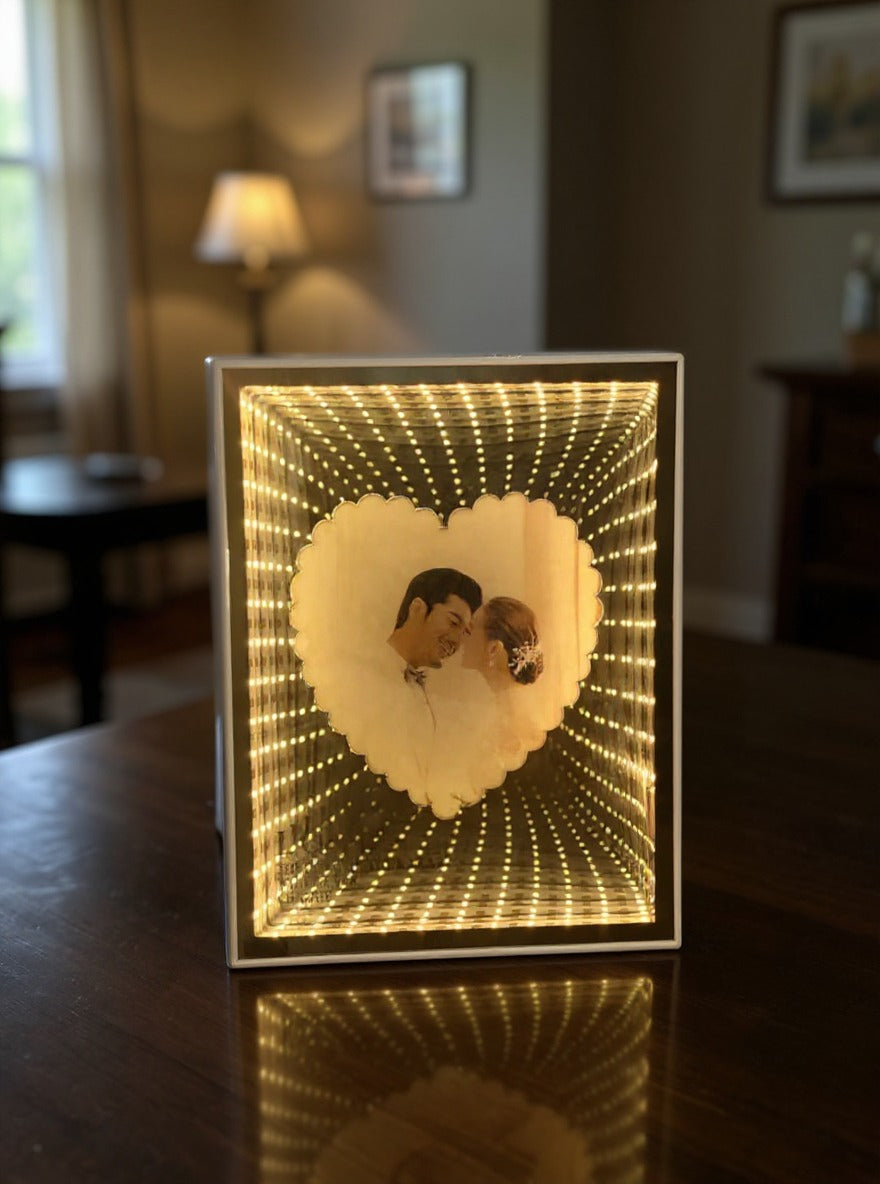 Shimmering LED Mirror Frame – Perfect for Home &amp; Wedding Décor!