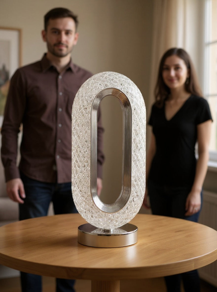 Oval Crystal Table Lamp – USB Rechargeable by Janorify