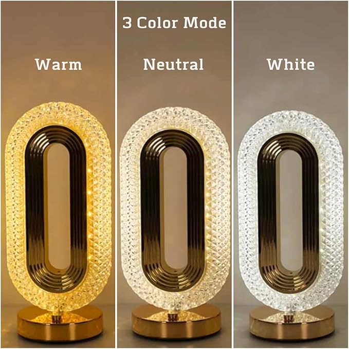 Oval Crystal Table Lamp – USB Rechargeable by Janorify