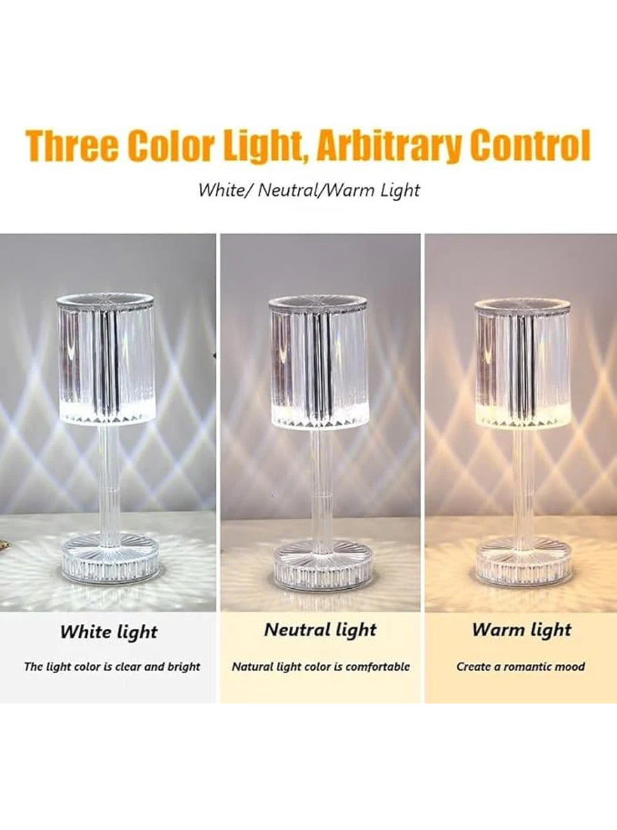 Crystal LED Table Lamp – 16 Colors, Touch Control, Rechargeable by Janorify!