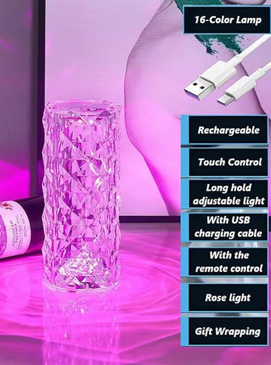 Crystal Touch LED Lamp – Rechargeable Table Light by Janorify!