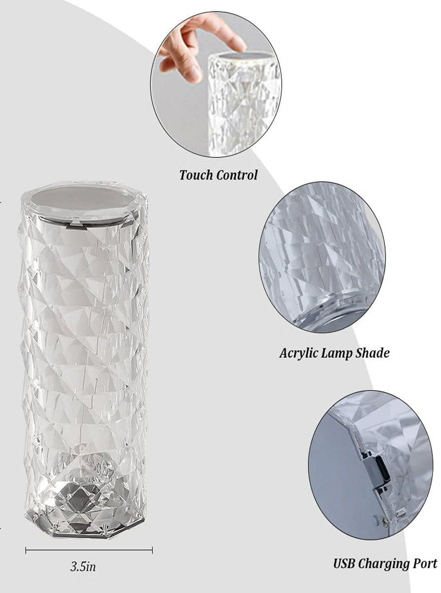 Crystal Touch LED Lamp – Rechargeable Table Light by Janorify!