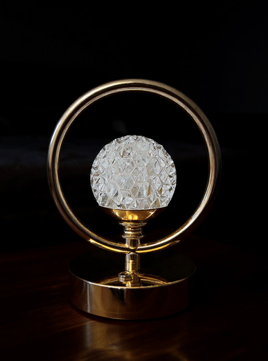 Golden Crystal Ring LED Table Lamp