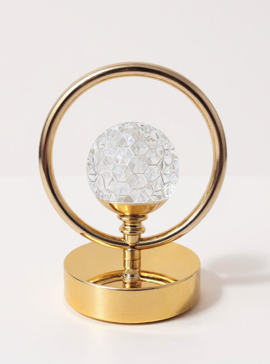 Golden Crystal Ring LED Table Lamp