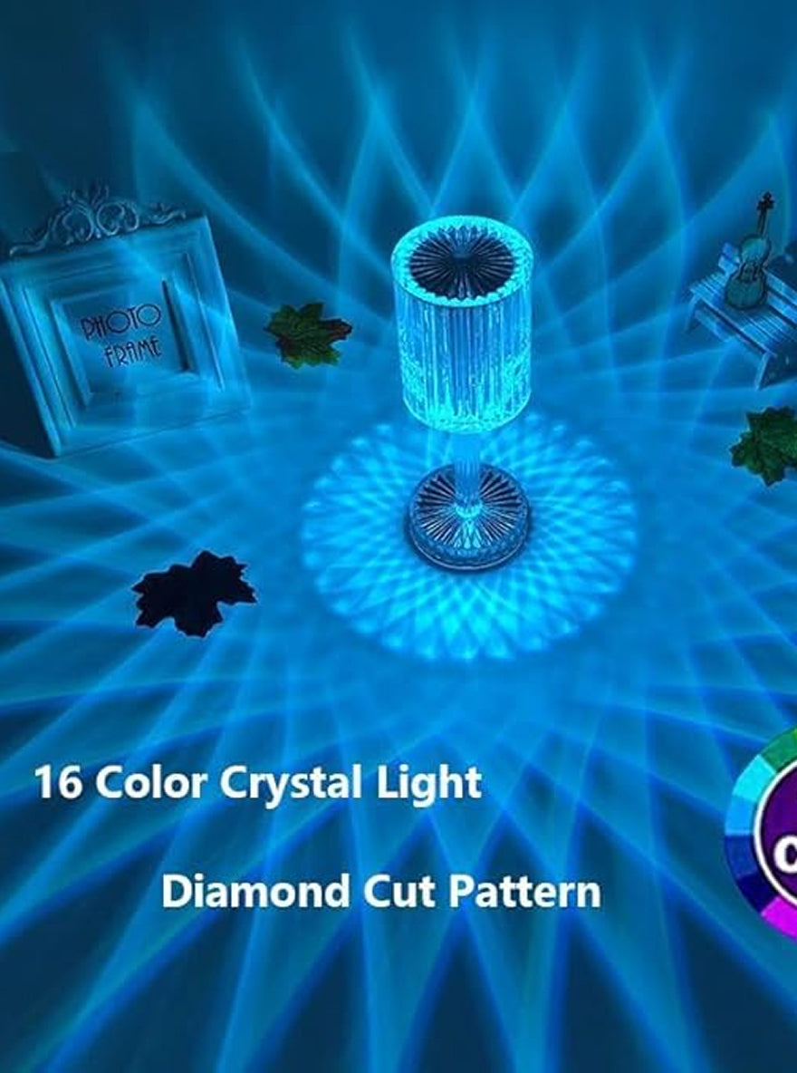 Crystal LED Table Lamp – 16 Colors, Touch Control, Rechargeable by Janorify!
