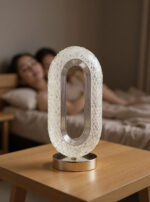 Oval Crystal Table Lamp – USB Rechargeable by Janorify