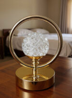 Golden Crystal Ring LED Table Lamp