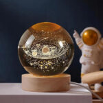 Rotating 3D Galaxy Crystal Ball with LED Light