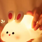 Cute Silicone LED Night Light USB Rechargeable Touch Control – Rabbit